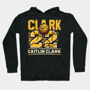 Clark 22 Caitlin Clark Cracked Texture Hoodie